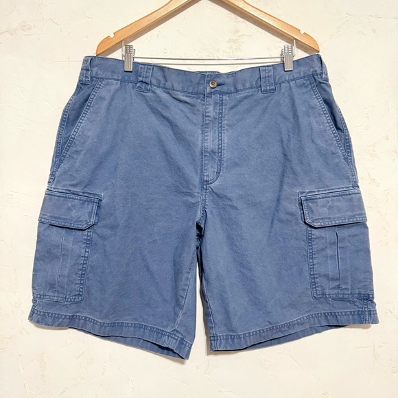 L.L. Bean Other - L.L.Bean Blue Cargo Shorts Mens 40W Cotton Natural Fit Washed